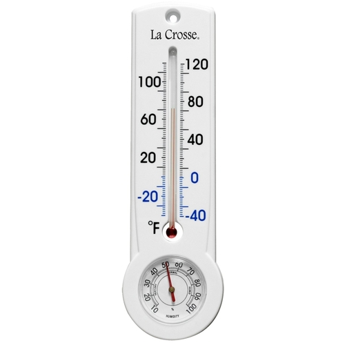 La Crosse 204-109 Thermometer, Analog, -40 to 120 deg F, Plastic Casing