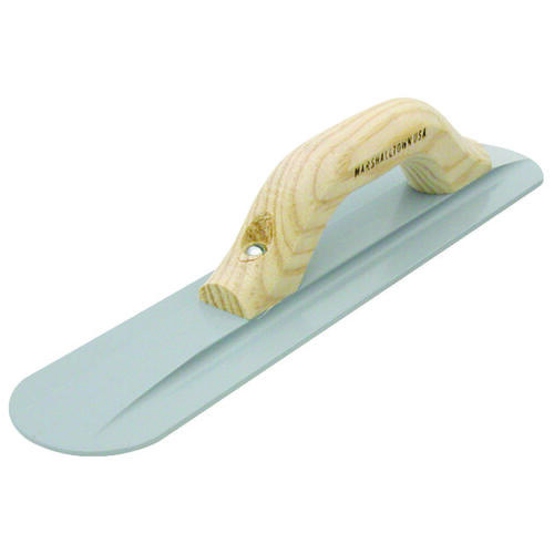 Hand Float, 16 in L Blade, 3-1/8 in W Blade, Magnesium Blade, Round End Blade, Wood Handle