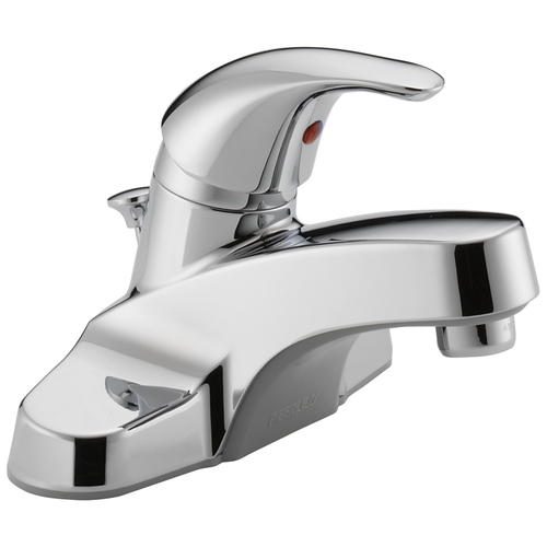 Bathroom Faucet, 1.2 gpm, 1-Faucet Handle, Metal, Chrome Plated, Lever Handle, Standard Spout