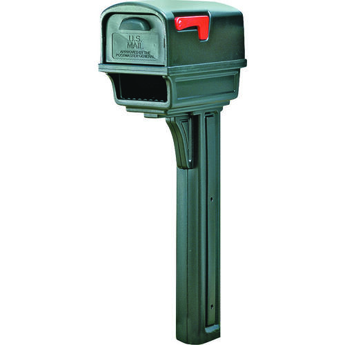 Gentry Series Mailbox Post Combo, 1000 cu-in Mailbox, Plastic Mailbox, Plastic Post, Black