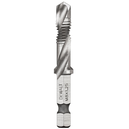 IMPACT READY Tap and Drill Bit, 8 mm Dia, 3-Flute, Spiral Flute, HSS Bright