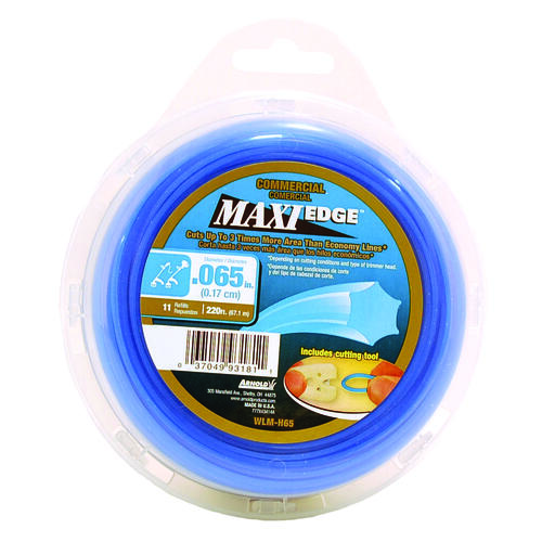 Maxi Edge Trimmer Line, 0.065 in Dia, 220 ft L, Polymer, Blue