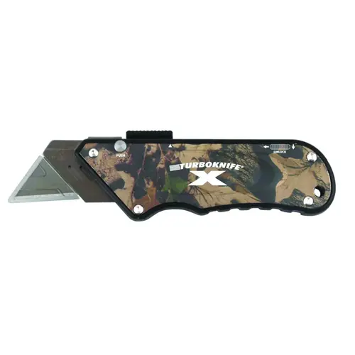Olympia Tools 33-130 Utility Knife, 1.18 in L Blade, 4.06 in W Blade, Ergonomic Handle Camouflage