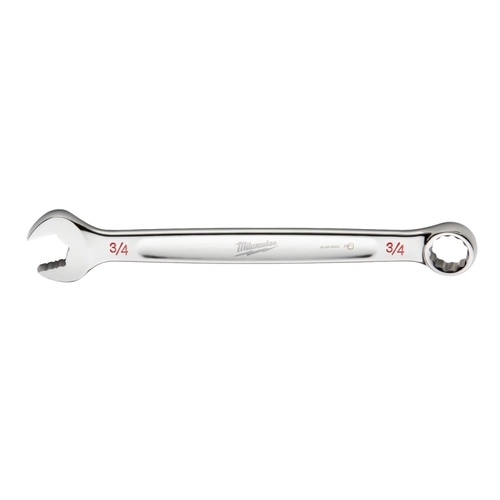 Combination Wrench, SAE, 3/4 in Head, 9.84 in L, 12-Point, Steel, Chrome, Ergonomic, I-Beam Handle