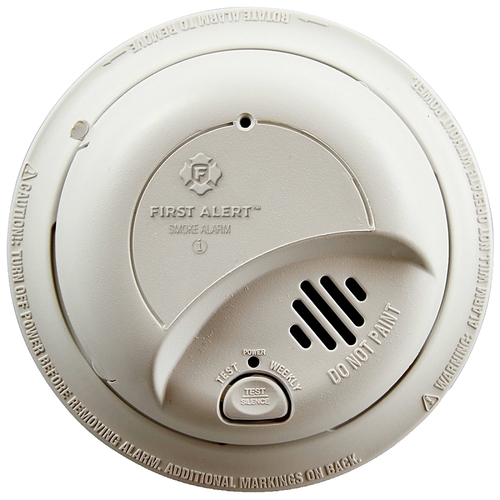 First Alert 9120LBL Smoke Alarm, Ionization Sensor, 85 dB, White