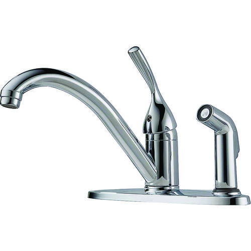 Classic Series Kitchen Faucet with Integral Spray, 1.8 gpm, 1-Faucet Handle, Brass, Chrome Plated