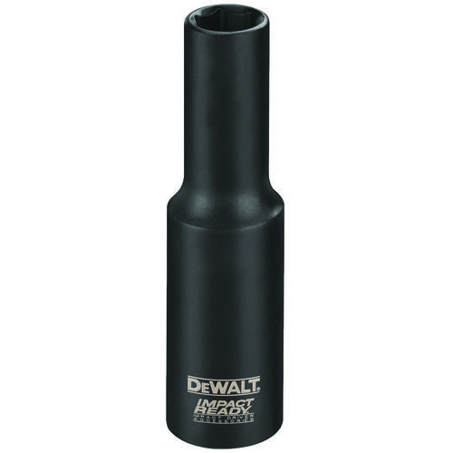 IMPACT READY Impact Socket, 1 in Socket, 1/2 in Drive, Square Drive, 6-Point, Steel, Black Oxide