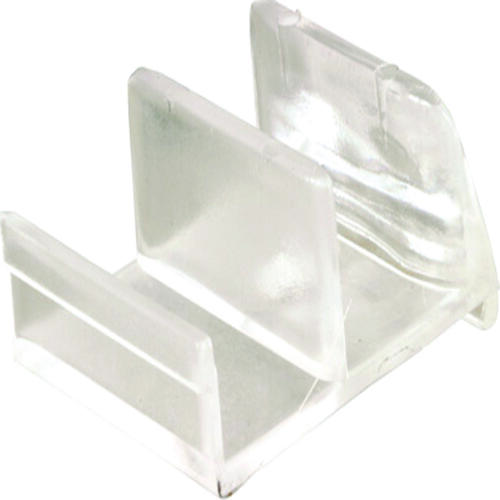 Shower Door Bottom Guide, Sliding, Acrylic, Clear, For: 1/2 in Thick Panels