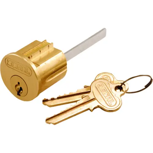 Lock Cylinder, Keyed Different Key, Brass, Brushed Brass, Segal Keyway