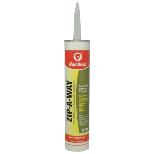 Red Devil 0606 ZIP-A-WAY Removable Sealant, Clear, 10 to 100 deg F, 10.1 oz