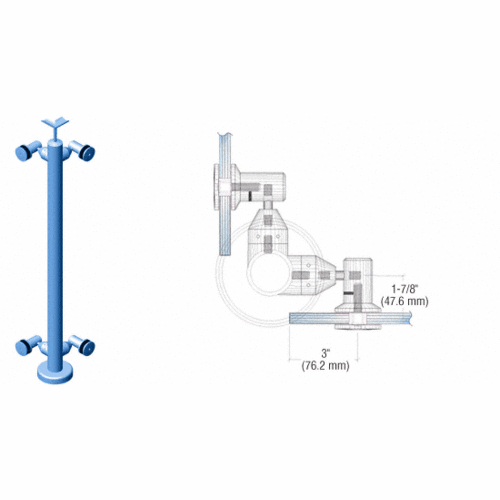 CRL P7F36LC Custom Finish P7 Series 36" Corner Post Fixed Fitting Railing Kit