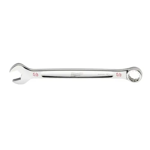 Combination Wrench, SAE, 5/8 in Head, 8.27 in L, 12-Point, Steel, Chrome, Ergonomic, I-Beam Handle