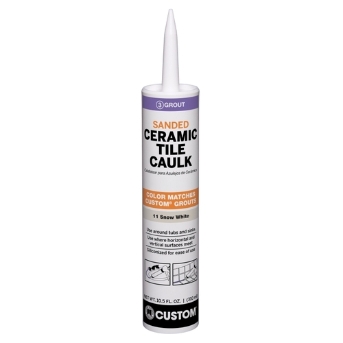 CUSTOM BUILDING PRODUCTS, INC. PC1110S6 Polyblend Ceramic Tile Caulk, Snow White, 24 hr Curing