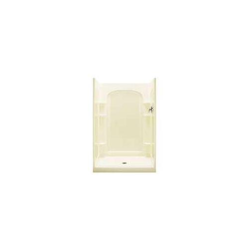 Ensemble Shower Back Wall, 72-1/2 in L, 48 in W, Vikrell, High-Gloss, Alcove Installation, White