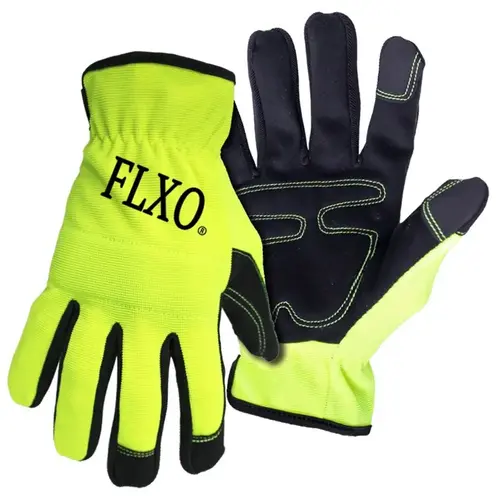 901-XL Mechanic Gloves Men's, XL, Open Cuff, Polyester/Spandex Back