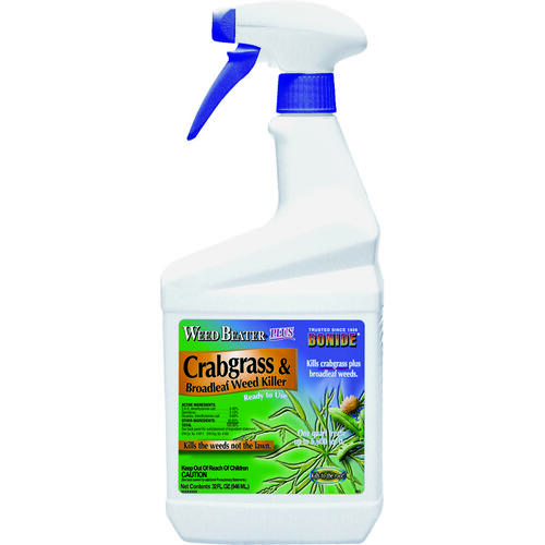 Crabgrass and Broadleaf Weed Killer, Liquid, 1 qt Bottle