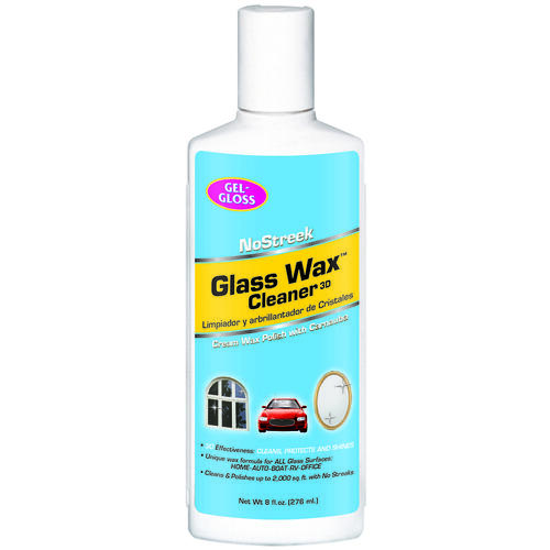 Gel-Gloss NS-8 Glass Wax Cleaner, 8 oz Bottle, Characteristic, Yellowish Green