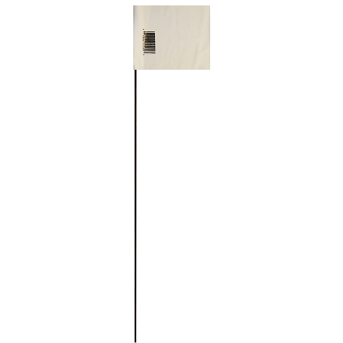 Safety/Boundary Stake Flag, 21 in L, 1-1/2 in W, White, Vinyl