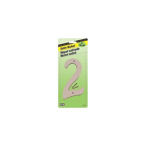 House Number, Character: 2, 4 in H Character, Nickel Character, Zinc - pack of 10