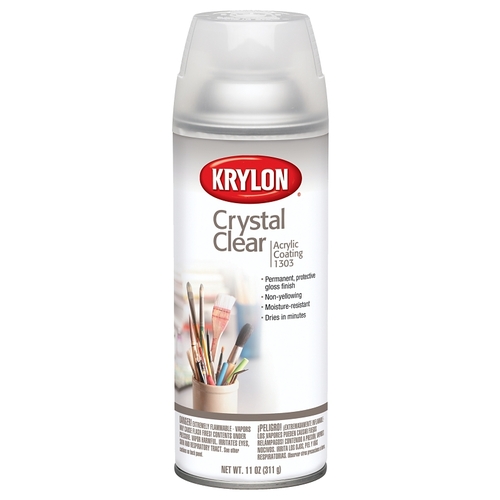 Spray Paint, Gloss, Crystal Clear, 11 oz, Aerosol Can