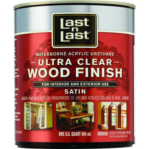 Last N Last 13104 Ultra Clear Wood Finish, Liquid, Ultra Clear, 1 qt, Can