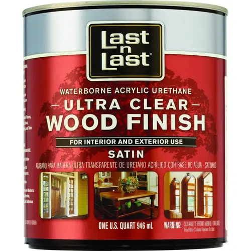 Last N Last 13104 Ultra Clear Wood Finish, Liquid, Ultra Clear, 1 qt, Can