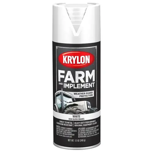 K01937007 Farm Equipment Spray, Gloss, White, 12 oz