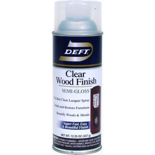 Deft DFT011S/54 Brushing Lacquer, Semi-Gloss, Liquid, Clear, Aerosol Can