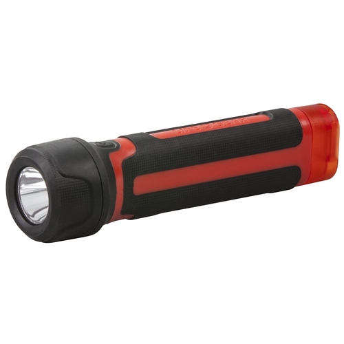 46-3762 Handheld Flashlight, AA Battery, LED Lamp, 120 Lumens Lumens, 120 hr Run Time, Black/Red