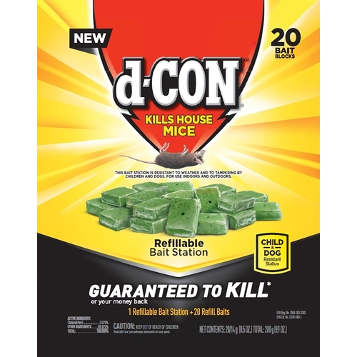 D-CON 1920098345 Refillable Bait Station, Solid - pack of 20