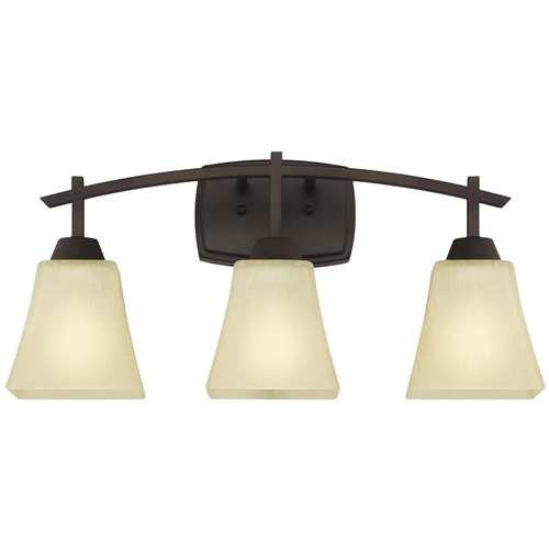 Indoor Wall Fixture, 60 W, 3-Lamp, Oil-Rubbed Bronze Fixture