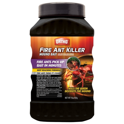 Ortho 0259010 Fire Ant Killer Mound Bait, Granular, Oily, 15 oz Yellow