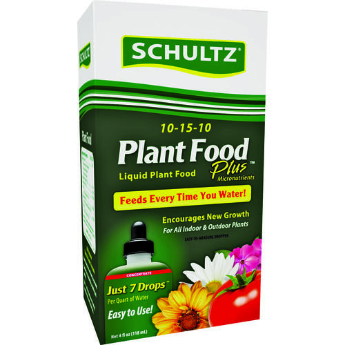 Schultz SPF45160 Plant Food Plus All-Purpose Plant Food, 4 oz Bottle, Liquid, 10-15-10 N-P-K Ratio