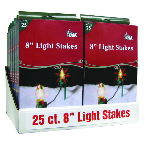 Light Stake, 10 in L, Christmas, Polypropylene, Dark Green - pack of 25