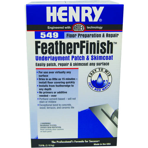 HENRY 12163 FeatherFinish 549 Series Underlayment Patch and Skimcoat, Gray, 7 lb Bag