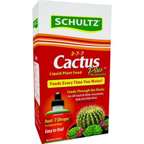 Cactus Plus Plant Food, 4 oz Bottle, Liquid, 2-7-7 N-P-K Ratio