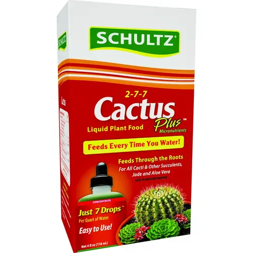 Schultz SPF44300 Cactus Plus Plant Food, 4 oz Bottle, Liquid, 2-7-7 N-P-K Ratio Light Blue