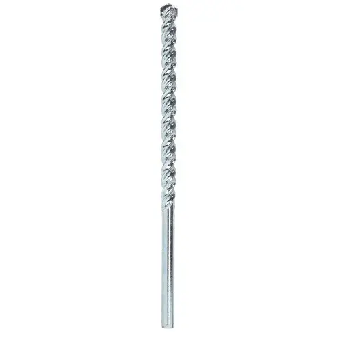 Drill Bit, 5/16 in Dia, 6 in OAL, Percussion, Spiral Flute, 2-Flute, 5/16 in Dia Shank Silver