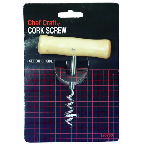 Corkscrew Brown/Silver Stainless Steel/Wood Brown/Silver - pack of 12