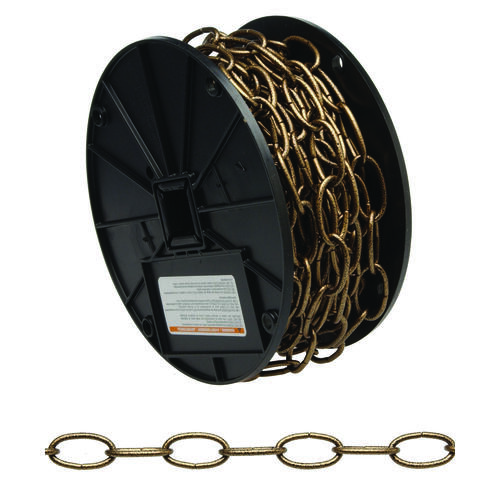 Decorator Chain, #10, 40 ft L, 35 lb Working Load, Metal, Brushed Nickel Decorator Chain, #10, 40 ft L, 35 lb Working Load, Metal, Brushed Nickel