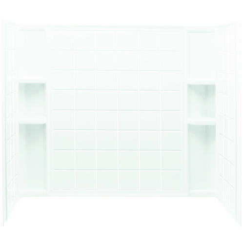 STERLING 71124100-0 Ensemble Bath/Shower Wall Set, 33-1/4 in L, 60 in W, 54 in H, Vikrell, Alcove Installation, White