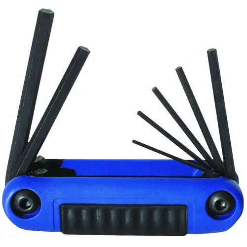 Hex Key Set Ergo-Fold Assorted Metric Fold-Up Blue Black
