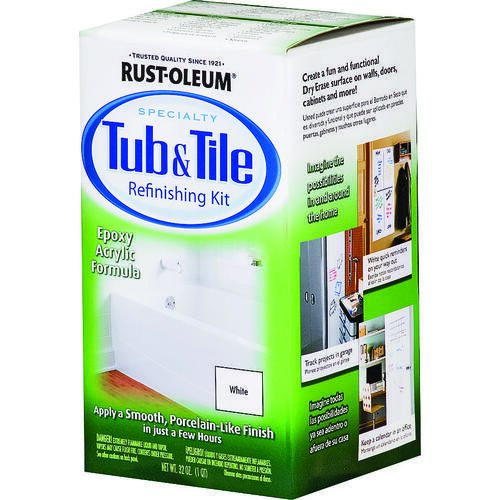 Rust-Oleum 7860519 SPECIALTY Tub and Tile Refreshing Kit, Liquid, Solvent-Like, White, 1 qt Box