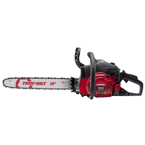 Troy-Bilt 41AY4218766 Chainsaw, Gas, 42 cc Engine Displacement, 2-Stroke, Air-Cooled, Full Crank Engine, 18 in L Bar