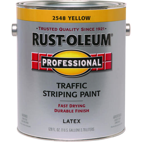 PROFESSIONAL Traffic Striping Paint, Flat, Traffic Yellow, 1 gal, Pail