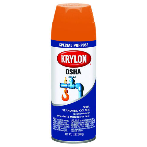 OSHA Color Spray Paint, Gloss, OSHA Safety Orange, 12 oz, Can