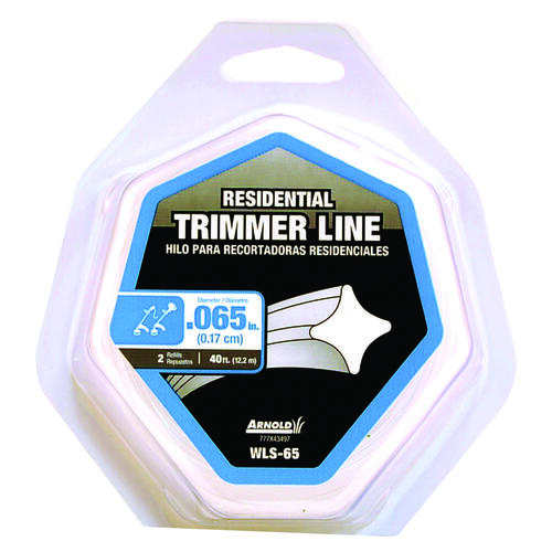 Trimmer Line, 0.065 in Dia, 40 ft L, Nylon