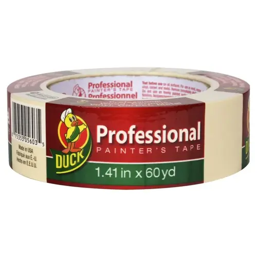 Professional Painter's Tape, 60 yd L, 1.41 in W, Beige