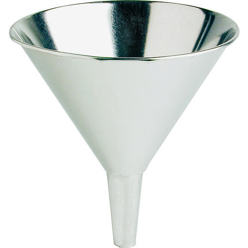 Funnel, 56 oz Capacity, Steel, 9 in H Silver