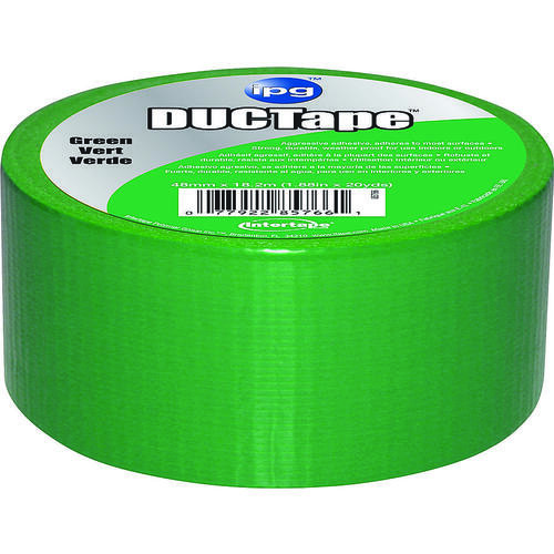 Duct Tape, 20 yd L, 1.88 in W, Polyethylene-Coated Cloth Backing, Green